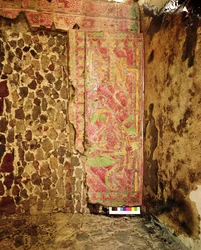 Wandgemälde der gefiederten Schlange